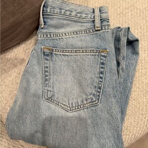 Slvrlake Women's High Rise Straight Leg Jeans - Light Blue